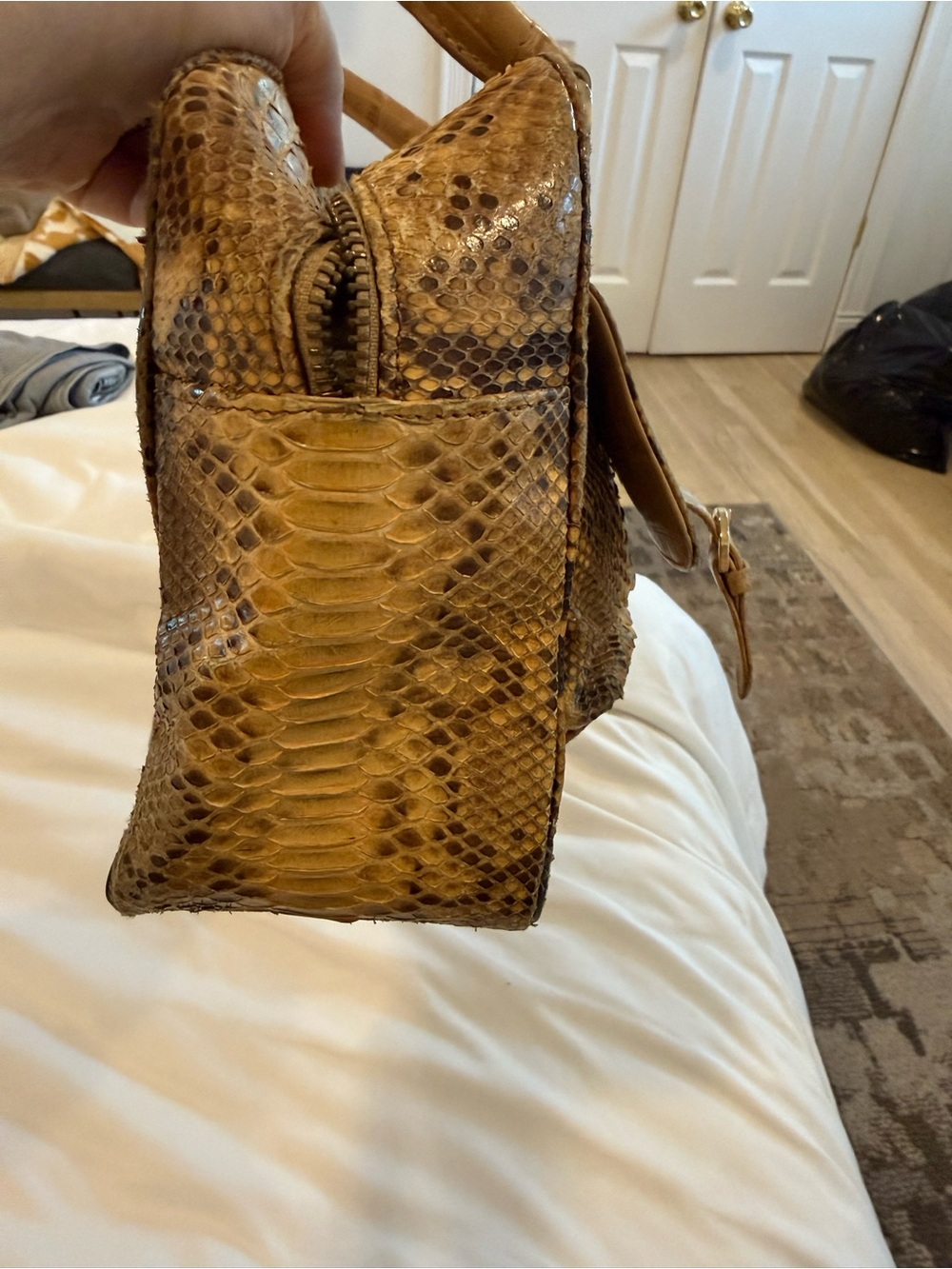 Vintage Colombetti Milano Snakeskin imprint Satchel – Italian Luxury Handbag - Picture 3 of 12